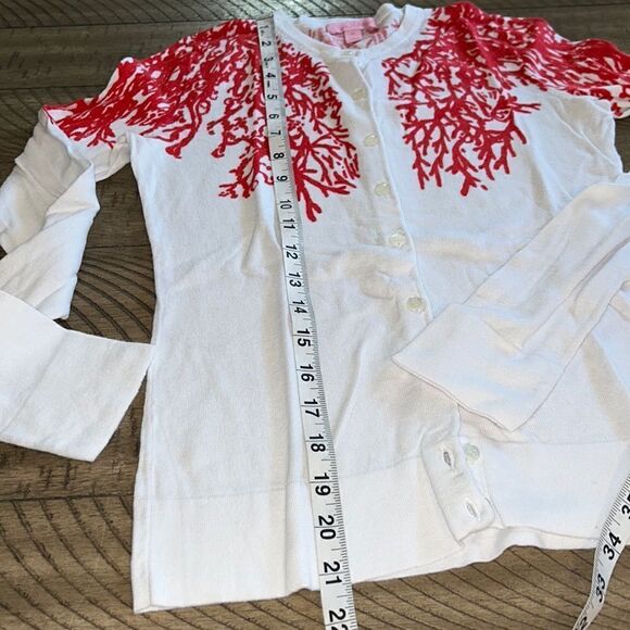 Coral 🪸 Button up Cárdigan in White Hot Coral Red ✈️🌴 Vacation ready! - Picture 16 of 17